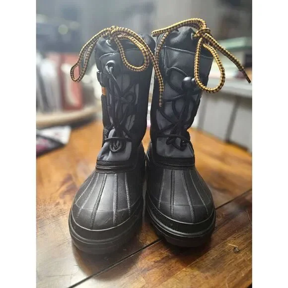 Snow Prince Rubber Boots Cinch Secure Closure Inner Bootie Unisex Kids Size 1 - Picture 1 of 11